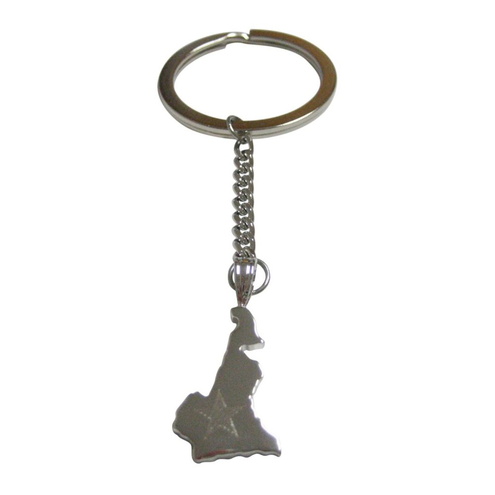Cameroon Map Shape And Flag Design Keychain - image 1